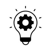 Cogwheel under lightbulb is showing Creative Thinking , ready to use vector