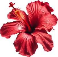 Close-up of a blooming hibiscus flower. AI-Generated. png