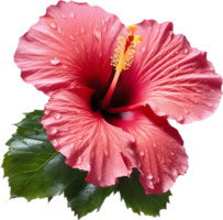 Close-up of a blooming hibiscus flower. AI-Generated. png