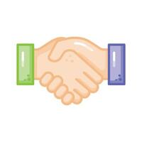 Hand shaking denoting contract icon in trendy style, ready to use vector