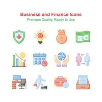 Grab this creatively crafted icons set of business and finance vector