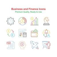 Business and finance premium icons set, ready to use vectors