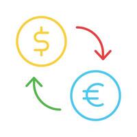 Currency with arrow denoting money exchange , currency convertor icon vector