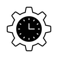 Clock inside gear showing concept of time management, high quality graphics vector
