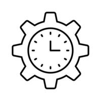 Clock inside gear showing concept of time management, high quality graphics vector