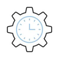 Clock inside gear showing concept of time management, high quality graphics vector