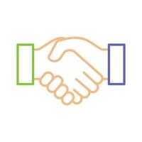 Hand shaking denoting contract icon in trendy style, ready to use vector
