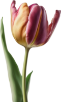 Close-up of a blooming tulip flower. AI-Generated. png