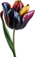 Close-up of a blooming tulip flower. AI-Generated. png