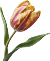 Close-up of a blooming tulip flower. AI-Generated. png