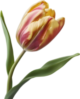 detailopname van een bloeiend tulp bloem. ai-gegenereerd. png