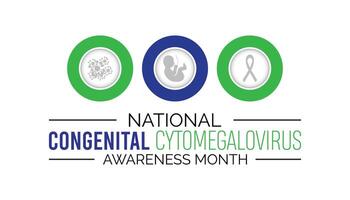 National Congenital Cytomegalovirus awareness month observed every year in June. Template for background, banner, card, poster with text inscription. vector