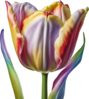 fechar-se do uma florescendo tulipa flor. gerado por ai. png