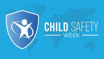 Child Safety Week observed every year in June. Template for background, banner, card, poster with text inscription. vector