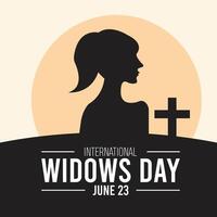 International Widows Day observed every year in June. Template for background, banner, card, poster with text inscription. vector