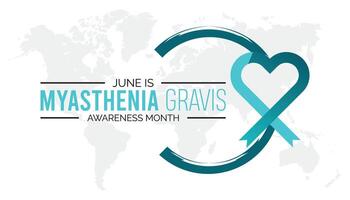 Myasthenia Gravis Awareness Month observed every year in June. Template for background, banner, card, poster with text inscription. vector