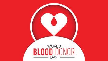 World Blood Donor Day observed every year in June. Template for background, banner, card, poster with text inscription. vector