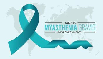 Myasthenia Gravis Awareness Month observed every year in June. Template for background, banner, card, poster with text inscription. vector