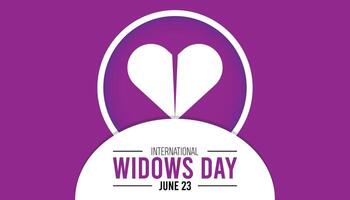 International Widows Day observed every year in June. Template for background, banner, card, poster with text inscription. vector