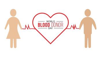 World Blood Donor Day observed every year in June. Template for background, banner, card, poster with text inscription. vector