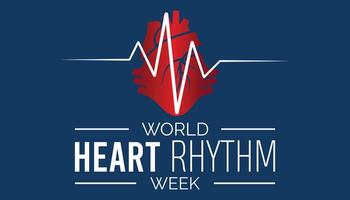 World Heart Rhythm Week observed every year in June. Template for background, banner, card, poster with text inscription. vector