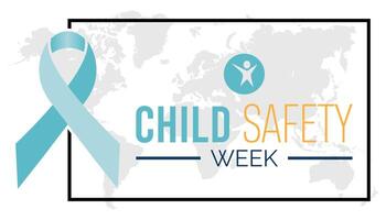 Child Safety Week observed every year in June. Template for background, banner, card, poster with text inscription. vector