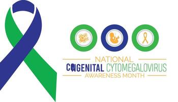 National Congenital Cytomegalovirus awareness month observed every year in June. Template for background, banner, card, poster with text inscription. vector