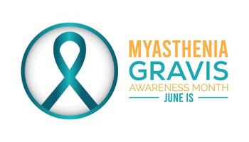 Myasthenia Gravis Awareness Month observed every year in June. Template for background, banner, card, poster with text inscription. vector