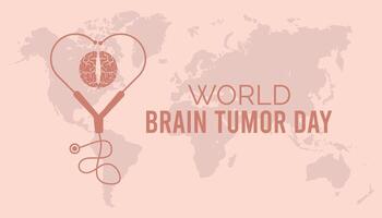 mundo cerebro tumor día observado cada año en junio. modelo para fondo, bandera, tarjeta, póster con texto inscripción. vector