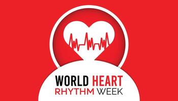 World Heart Rhythm Week observed every year in June. Template for background, banner, card, poster with text inscription. vector