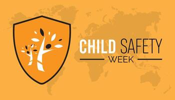 Child Safety Week observed every year in June. Template for background, banner, card, poster with text inscription. vector