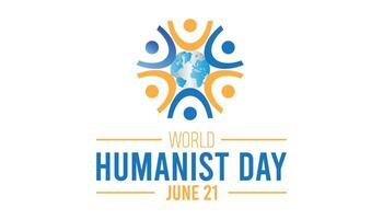 World Humanist Day observed every year in June. Template for background, banner, card, poster with text inscription. vector