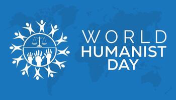 World Humanist Day observed every year in June. Template for background, banner, card, poster with text inscription. vector