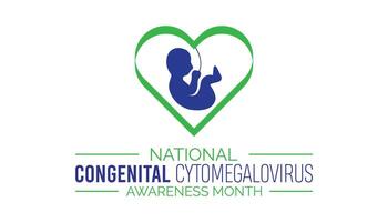 National Congenital Cytomegalovirus awareness month observed every year in June. Template for background, banner, card, poster with text inscription. vector