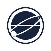 el Saturno logo, un minimalista diseño, adjunto dentro un círculo, un minimalista coche con limpiar líneas y simple, monocromo color esquema vector
