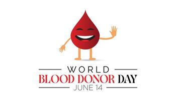 World Blood Donor Day observed every year in June. Template for background, banner, card, poster with text inscription. vector