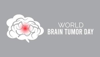 mundo cerebro tumor día observado cada año en junio. modelo para fondo, bandera, tarjeta, póster con texto inscripción. vector