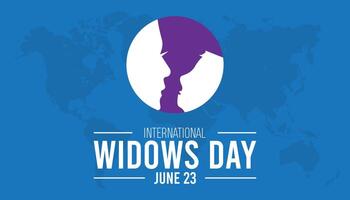 International Widows Day observed every year in June. Template for background, banner, card, poster with text inscription. vector