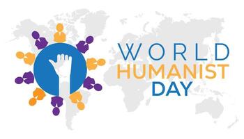 World Humanist Day observed every year in June. Template for background, banner, card, poster with text inscription. vector