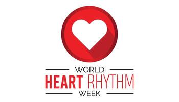 World Heart Rhythm Week observed every year in June. Template for background, banner, card, poster with text inscription. vector