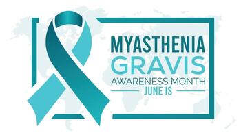 Myasthenia Gravis Awareness Month observed every year in June. Template for background, banner, card, poster with text inscription. vector