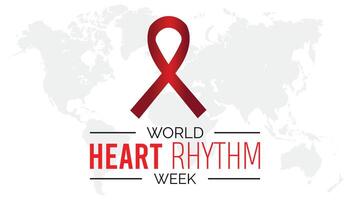 World Heart Rhythm Week observed every year in June. Template for background, banner, card, poster with text inscription. vector