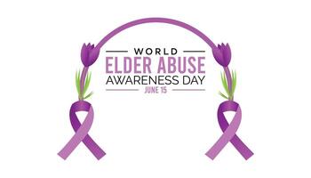 World Elder Abuse Awareness Day observed every year in June. Template for background, banner, card, poster with text inscription. vector