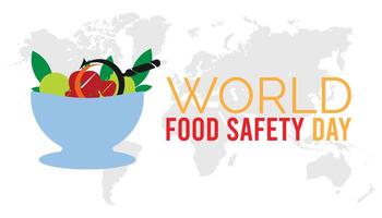 mundo comida la seguridad día observado cada año en junio. modelo para fondo, bandera, tarjeta, póster con texto inscripción. vector