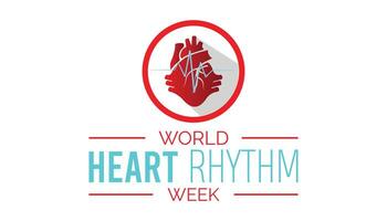 World Heart Rhythm Week observed every year in June. Template for background, banner, card, poster with text inscription. vector