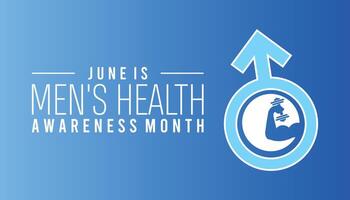 Men's Health Awareness Month observed every year in June. Template for background, banner, card, poster with text inscription. vector