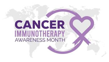 Cancer Immunotherapy Awareness Month observed every year in June. Template for background, banner, card, poster with text inscription. vector