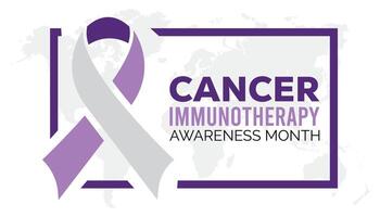 Cancer Immunotherapy Awareness Month observed every year in June. Template for background, banner, card, poster with text inscription. vector