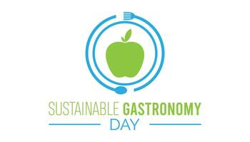 mundo sostenible gastronomía día observado cada año en junio. modelo para fondo, bandera, tarjeta, póster con texto inscripción. vector