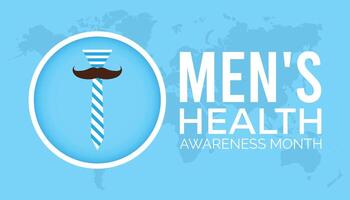 Men's Health Awareness Month observed every year in June. Template for background, banner, card, poster with text inscription. vector